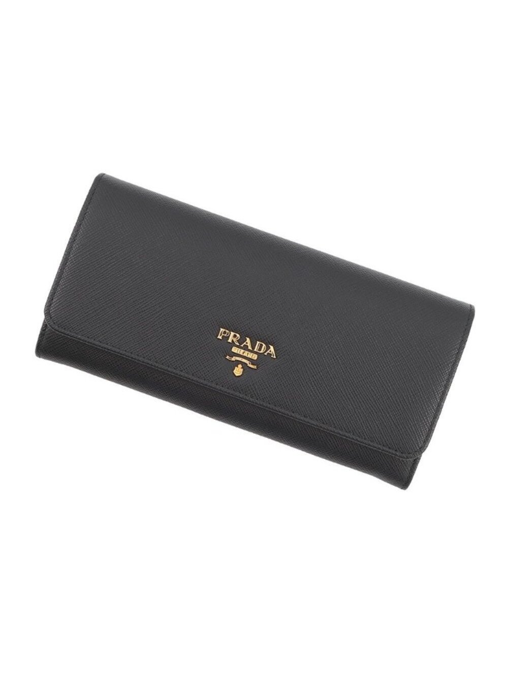 Prada Wallet Saffiano Leather Black With Card Case